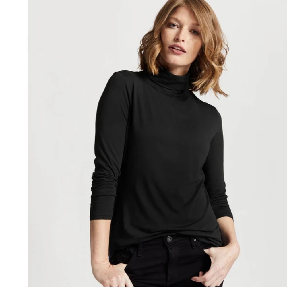 Pendleton Black Long Sleeve Turtleneck Top